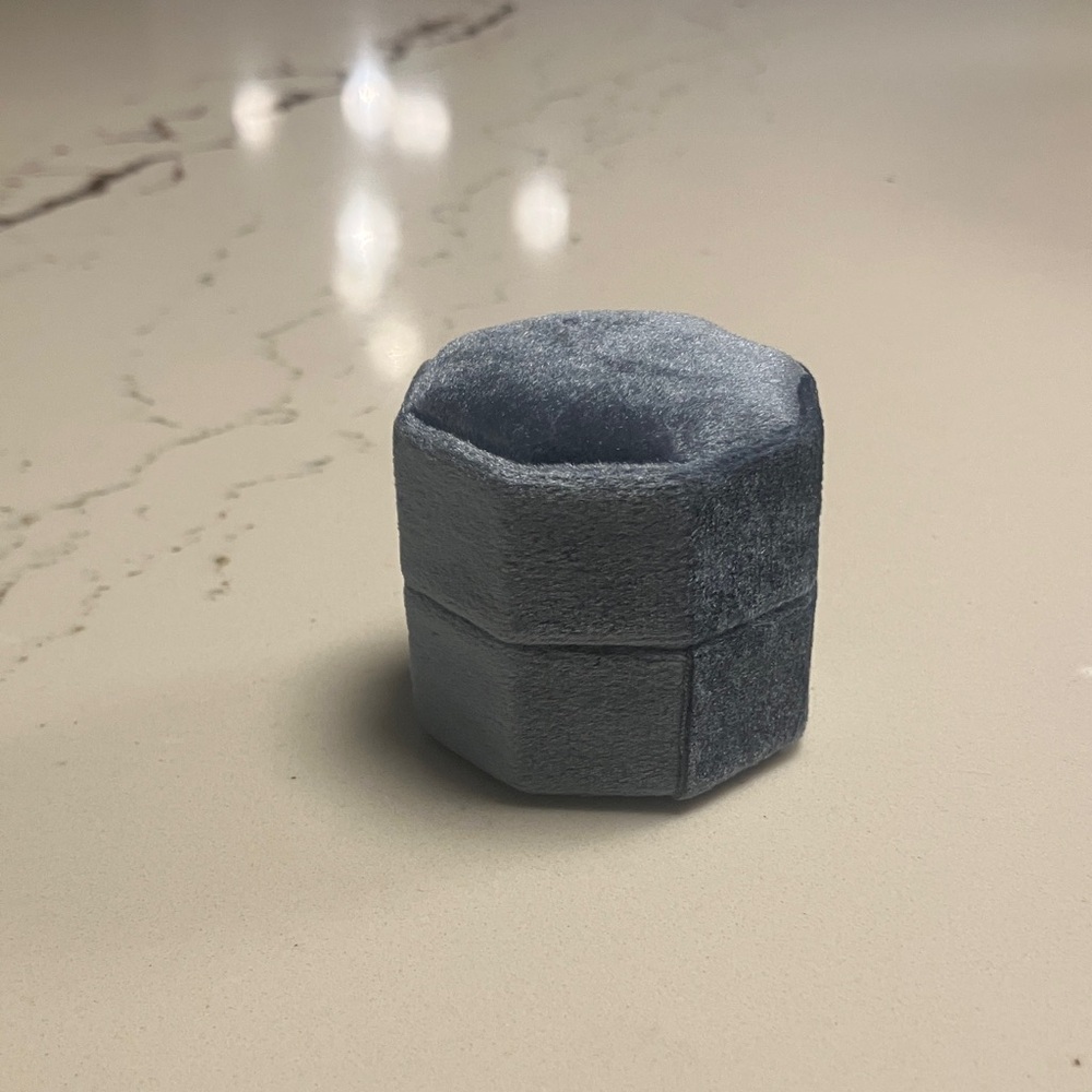 Elegant Velvet Jewelry Box - Gray/Blue - for Wedding